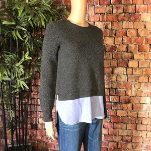 5/$25 J.Crew Charcoal sweater attached shirt